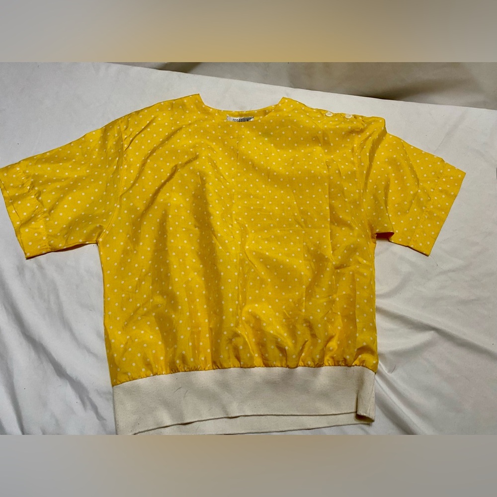 Josephine Yellow Polka Dot Short Sleeve Blouse